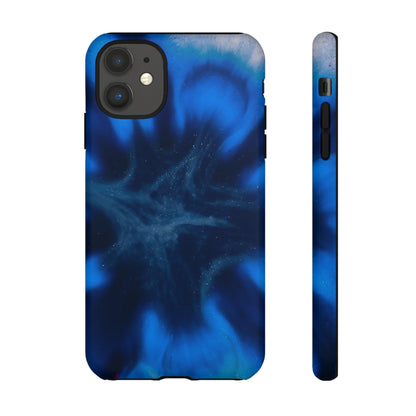 Blue Star Marble Ink Art iPhone Case (Protective) iPhone 11 Matte Phone Case