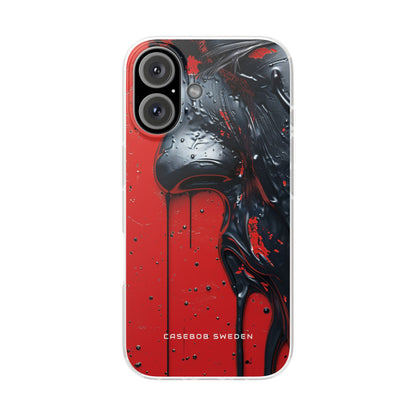 Textured Crimson Bloom iPhone 16 - Flexi Phone Case