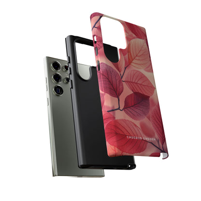 Elegant Pink Leaves Samsung S23 - Tough Phone Case