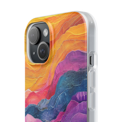 Vibrant Abstract Waves - Flexi iPhone 15 Phone Case