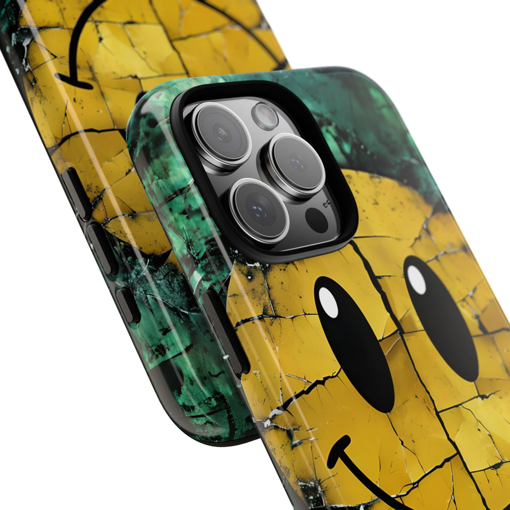 Cracked Smiley iPhone 16 Pro Max Case - Tough