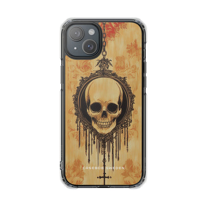 Gothic Skull Elegance iPhone 15 - Clear Impact Phone Case