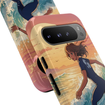 Surfing Into Sunset - Google Pixel Case
