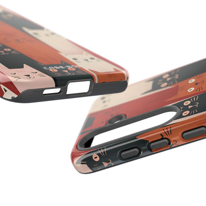 Elongated Cats Black Samsung S25 Plus Case - Tough