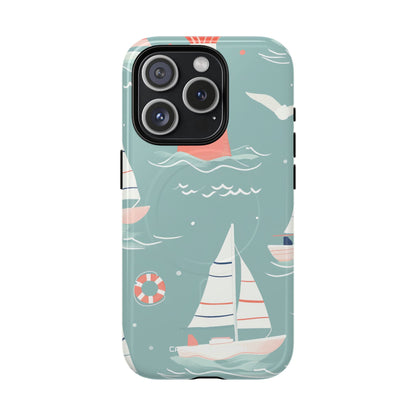 Lighthouse Nautical Charm - Tough + MagSafe® iPhone 15 Phone Case