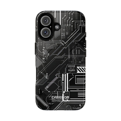Futuristisches Schaltkreisgitter iPhone 16 - Tough+