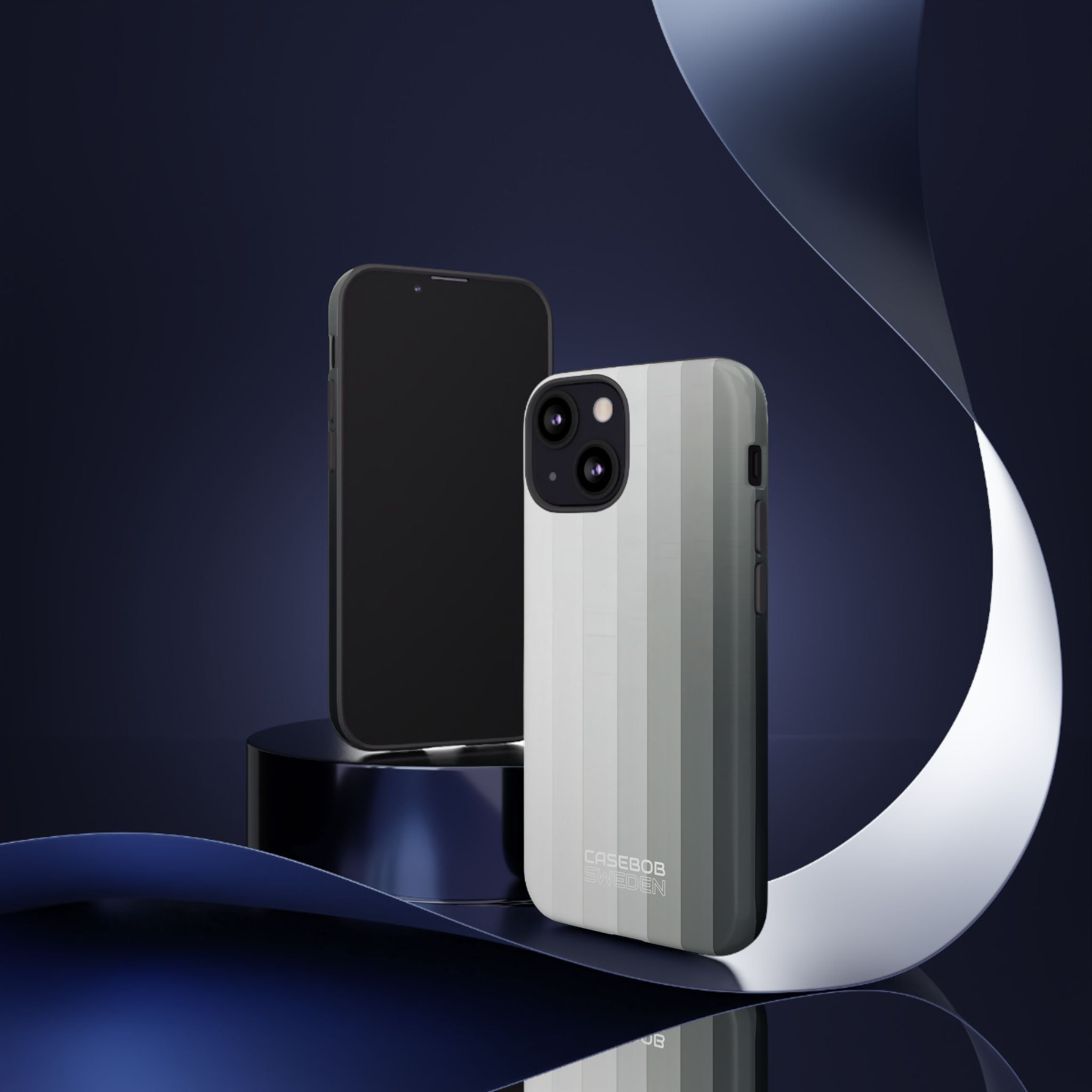 Silver Gradient Stripes iPhone 13 - Tough