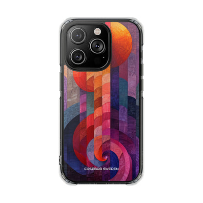 Purple Orange Abstract - Clear Impact iPhone 14 Phone Case