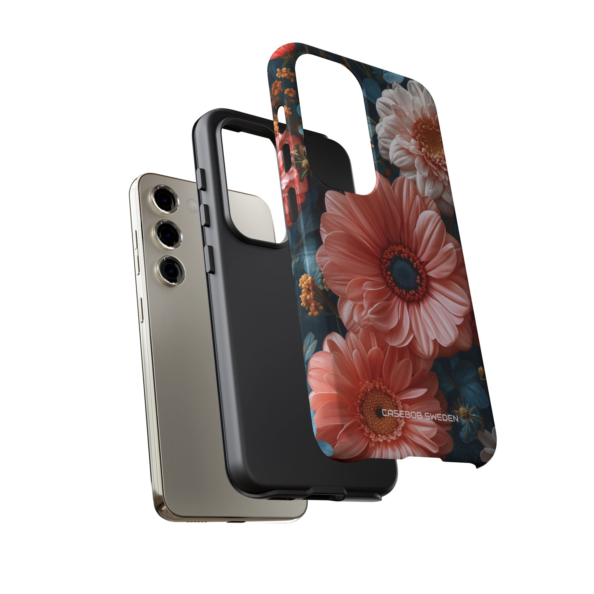 Coral Teal Blooms - Tough Samsung S23 Phone Case