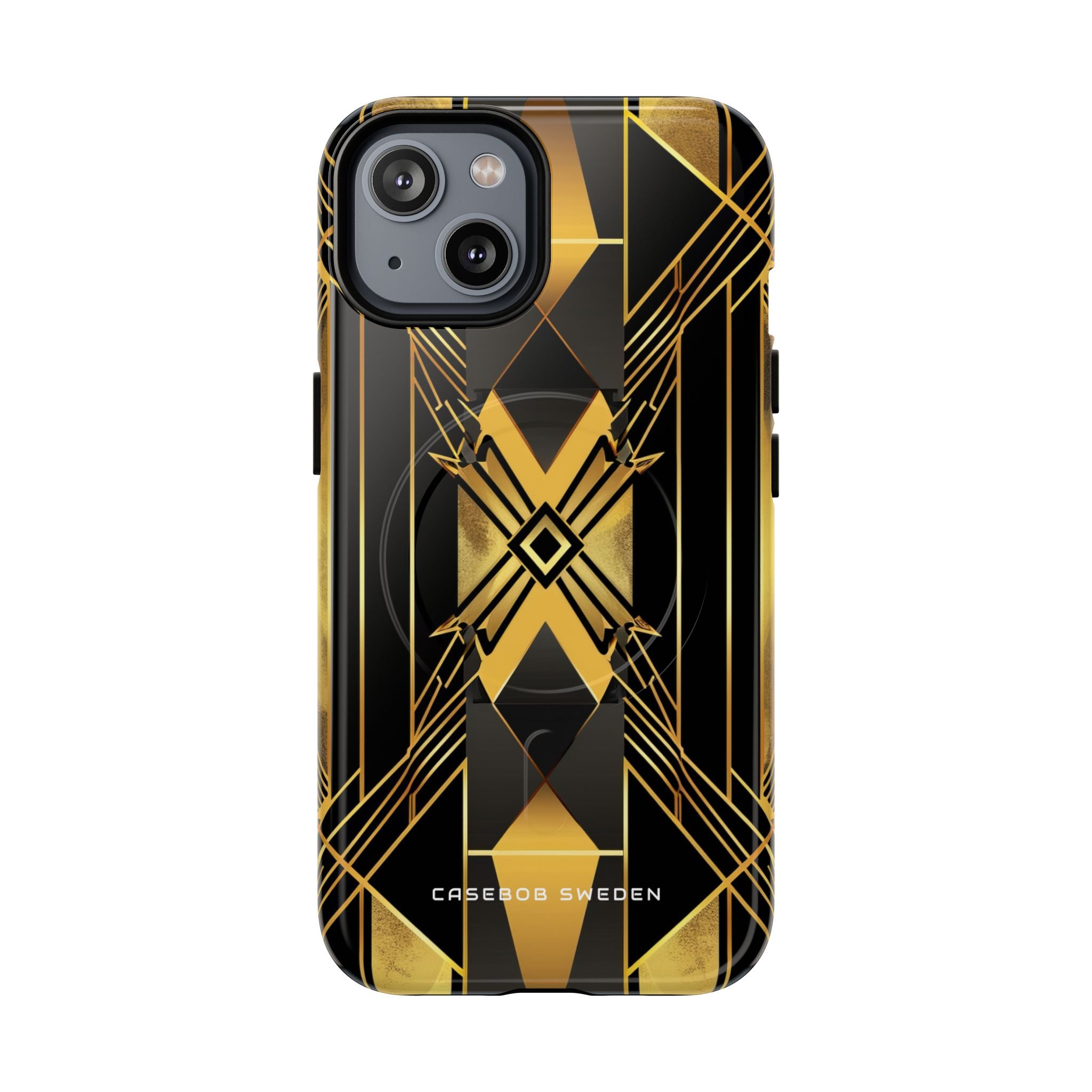 Golden Geometric Elegance iPhone 14 | Tough+ Phone Case