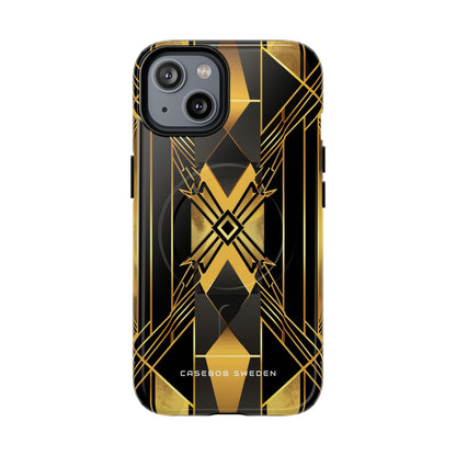 Golden Geometric Elegance iPhone 14 | Tough+ Phone Case