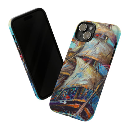 Oil painting - Sailboat - Protective Phone Case