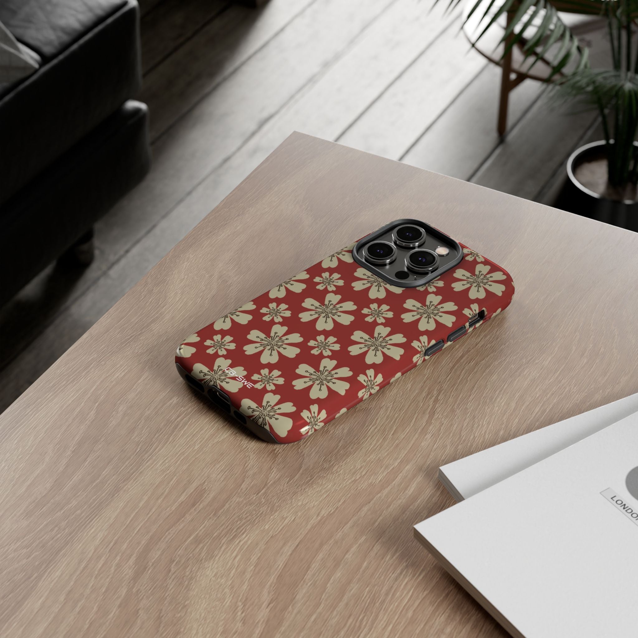 Retro Red Florals - iPhone Case