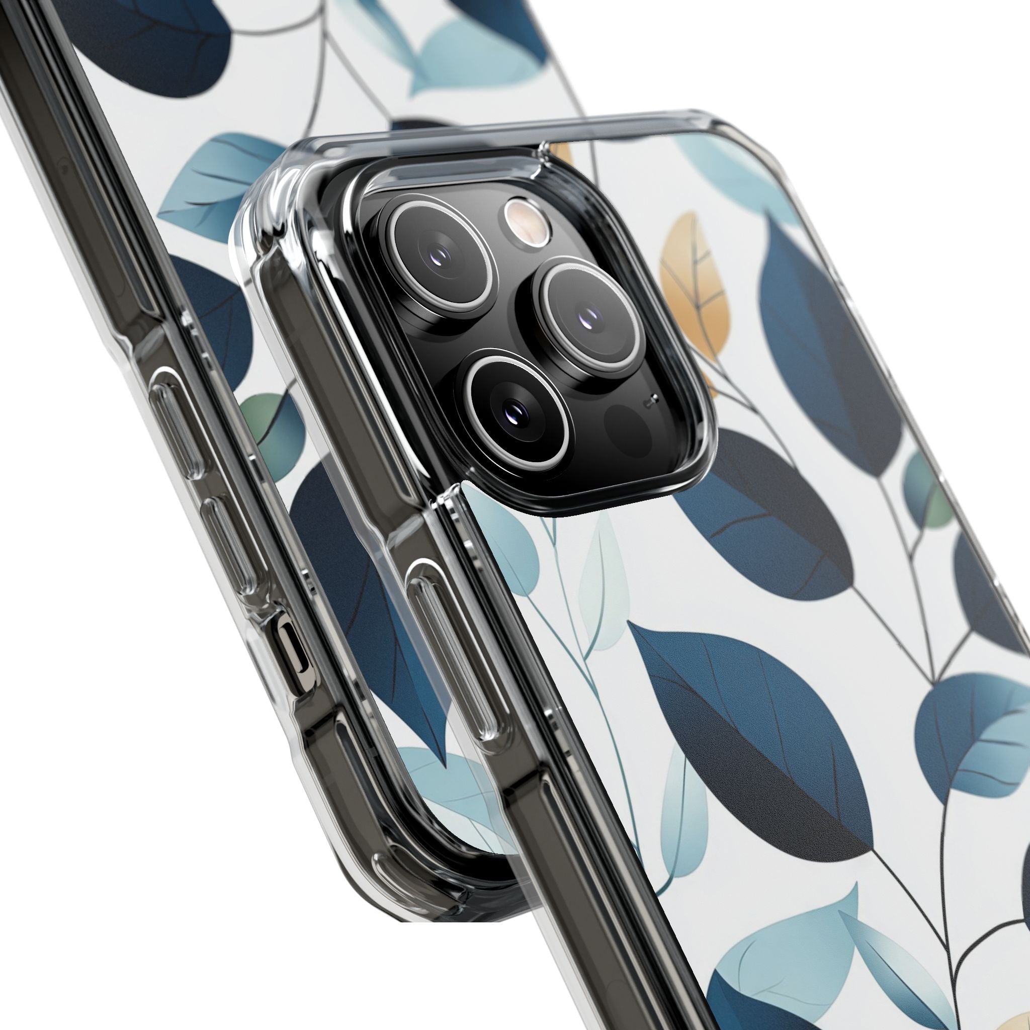 Navy Leaf Veins iPhone 14 Pro Max Case - Impact