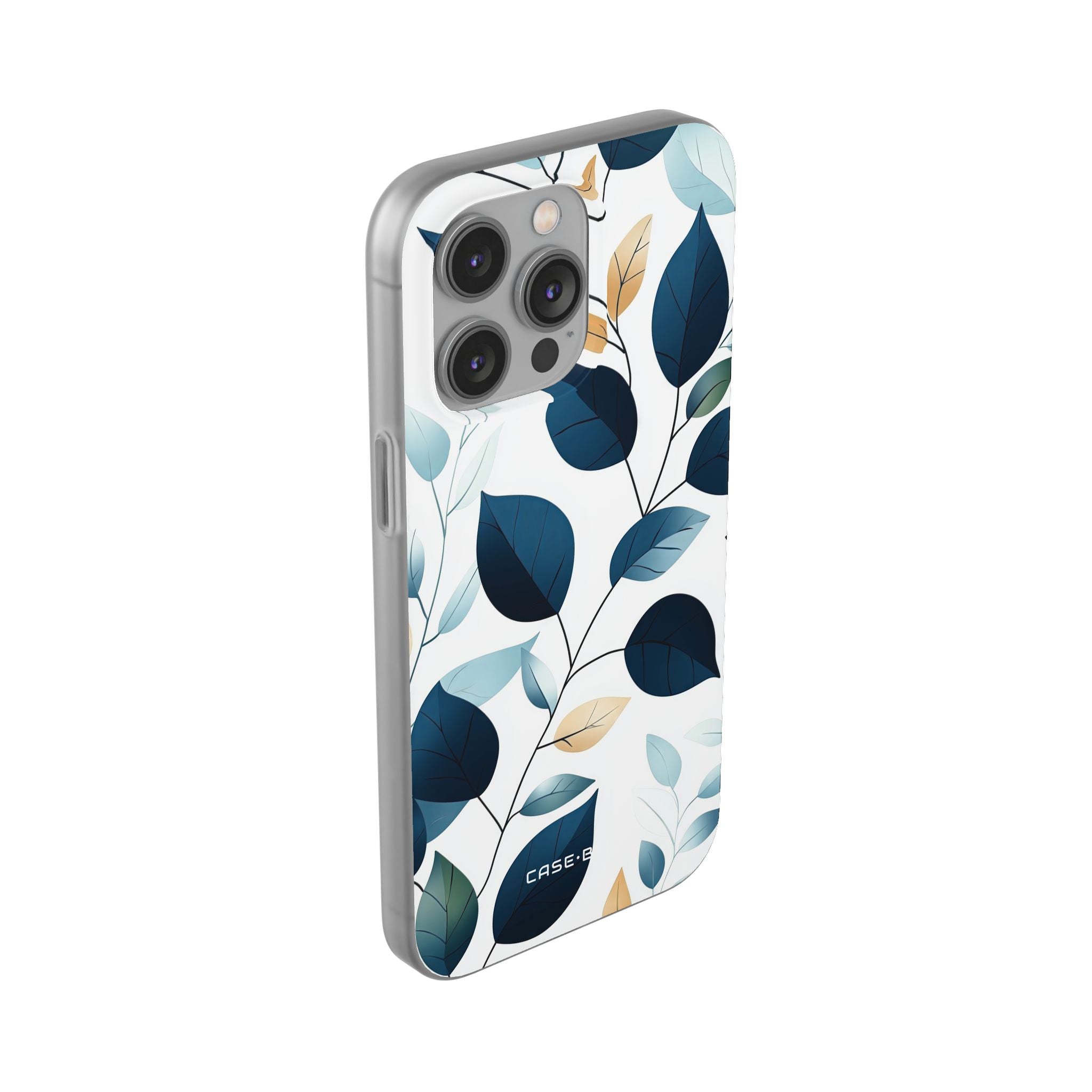 Navy Leaf Veins iPhone 14 Pro Max Case - Soft