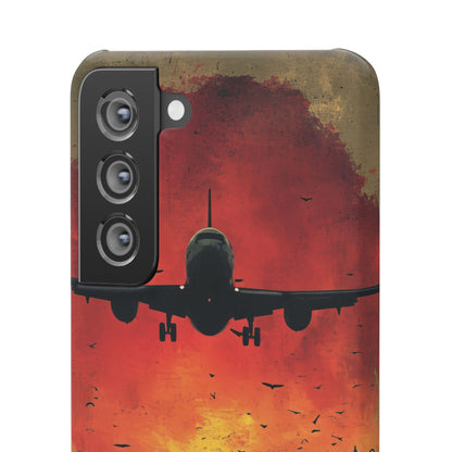 Vintage Sunset Airplane Silhouette Samsung S21 - Slim Phone Case