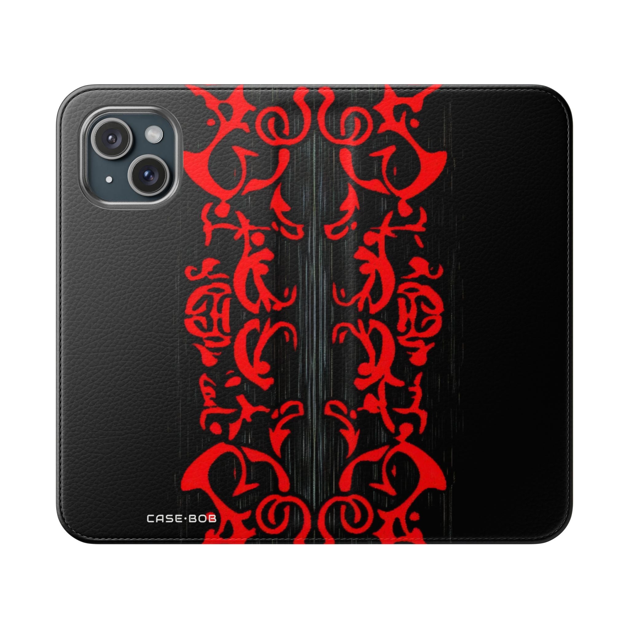 Crimson Swirl - iPhone 15 Case - Wallet