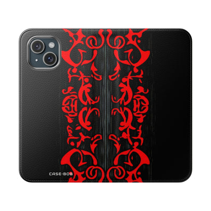 Crimson Swirl - iPhone 15 Case - Wallet