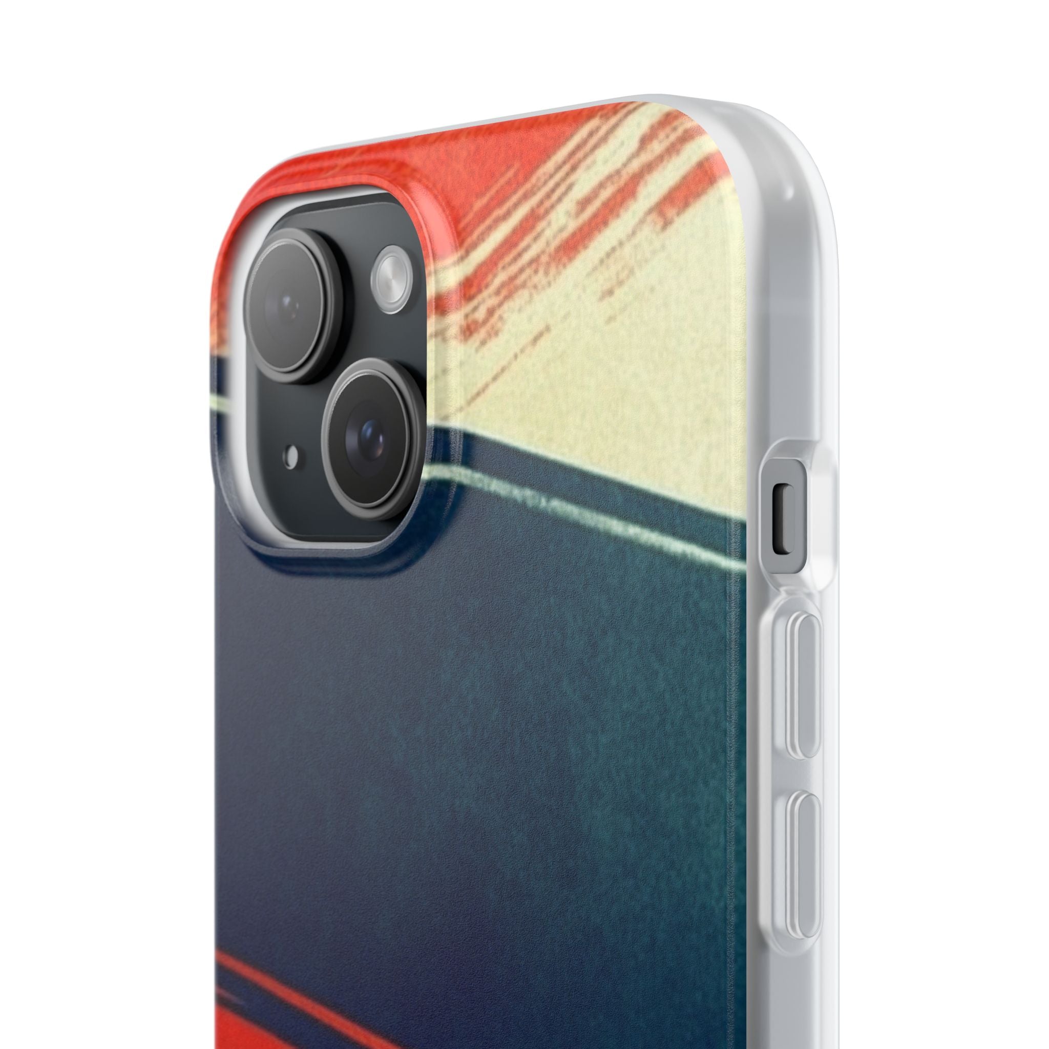 Blue Diagonal Motion iPhone 15 Case - Soft