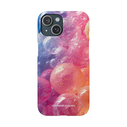 Pink Blue Glossy Spheres - Slim iPhone 15 Phone Case