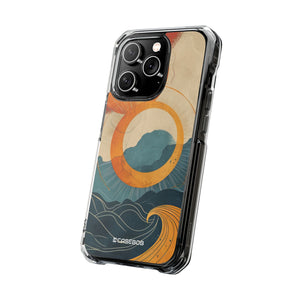 Retro Wave Dynamics - Phone Case for iPhone (Clear Impact - Magnetic)