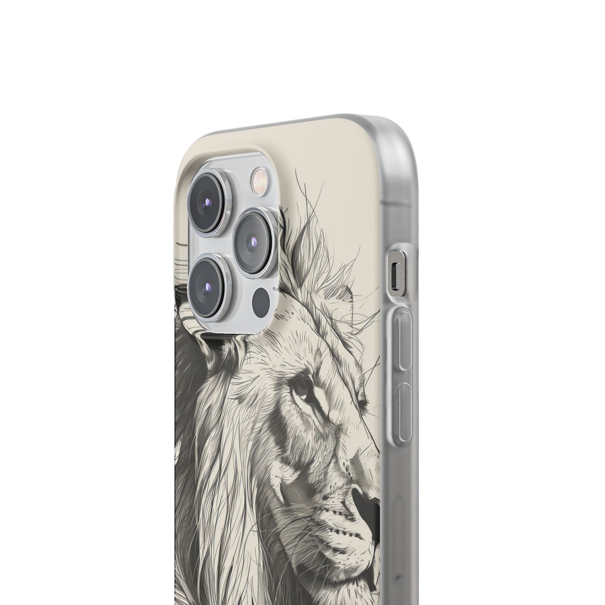 Majestic Linework Lion | Flexible Phone Case for iPhone