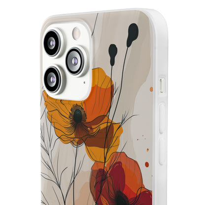 Fiery Floral Abstraction | Flexible Phone Case for iPhone