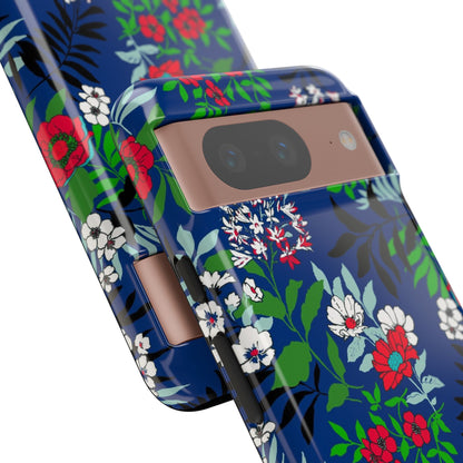 Blue Art Flowerfield - Protective Phone Case