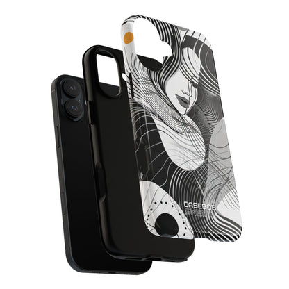 Orange Wave Motion iPhone 16 - Tough+