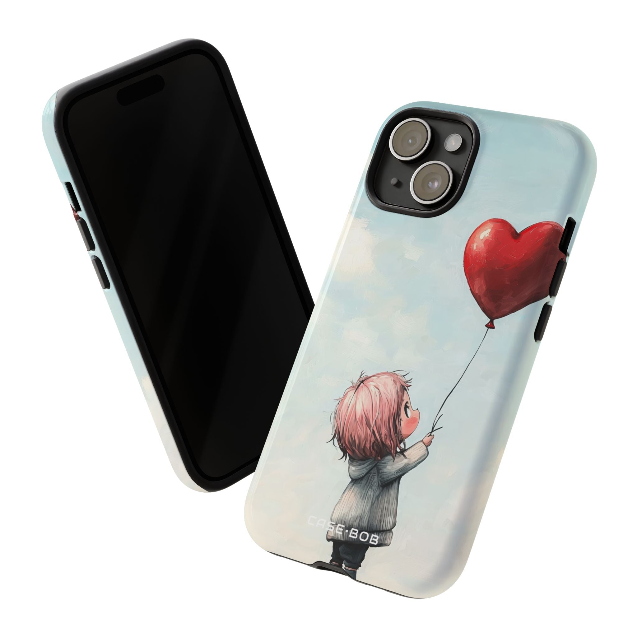 Heart Balloon Glow iPhone 15 Case - Tough