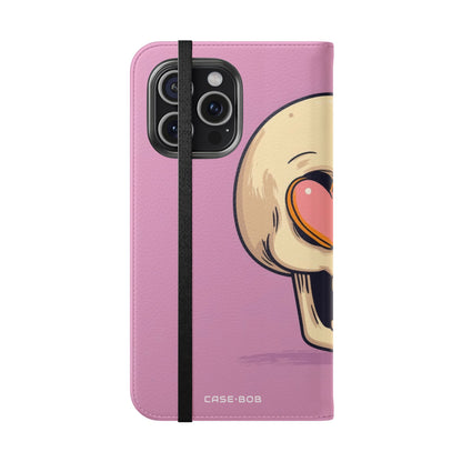 Heart Eyes Skull - iPhone 15 Pro Max Case - Wallet