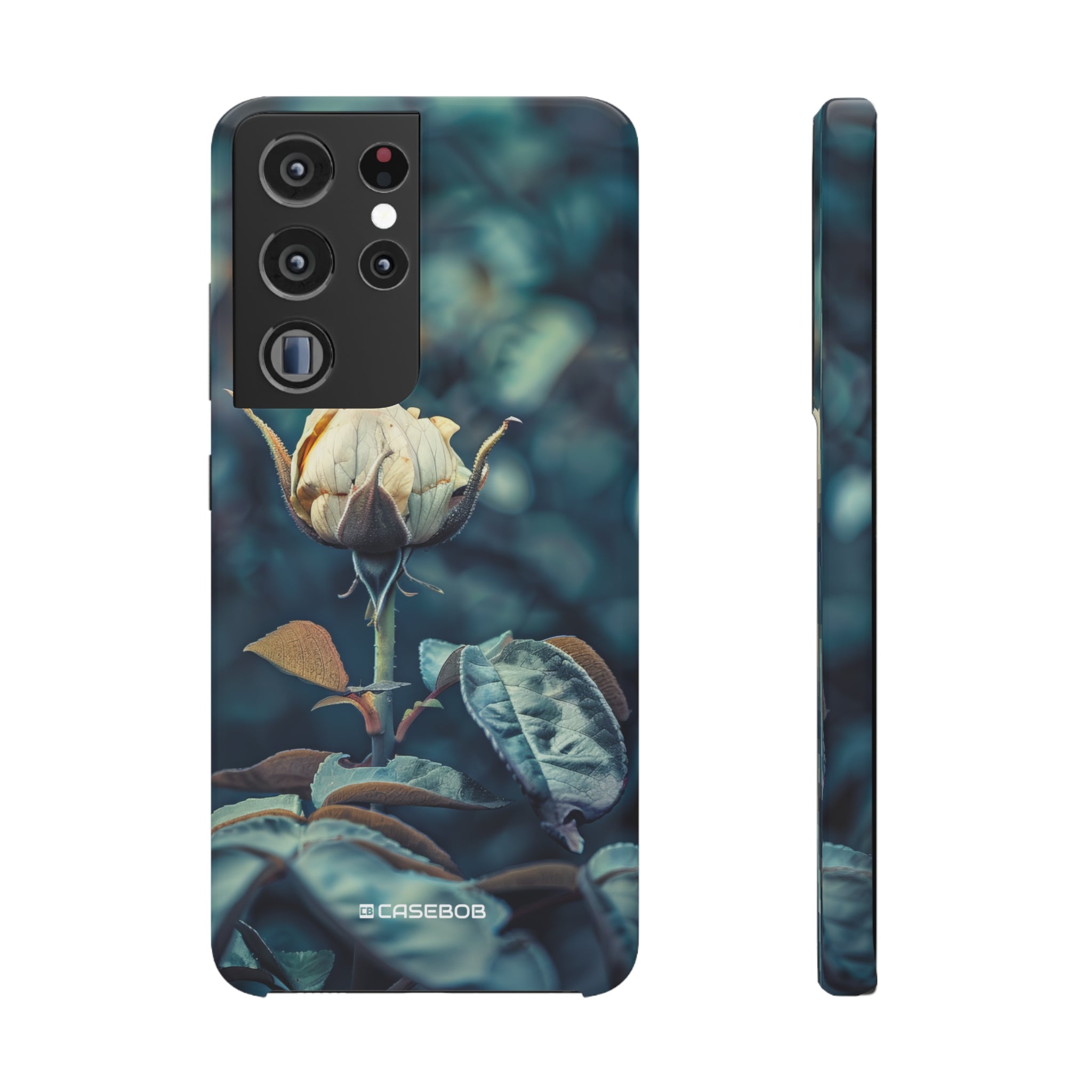 Teal Rosebud Serenade | Slim Phone Case for Samsung