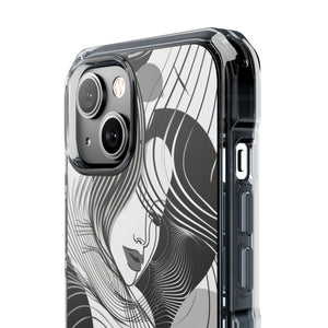 Fluid Noir Rhythm - Phone Case for iPhone (Clear Impact - Magnetic)