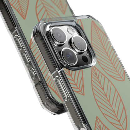 Mint and Orange Leaves iPhone Case - Impact