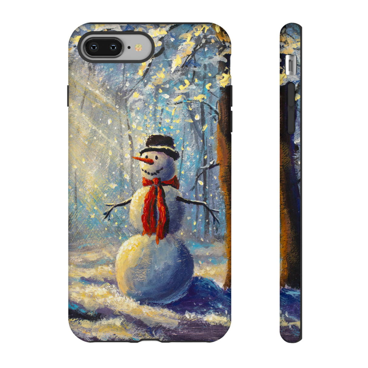 Oil painting - Happy Snowman - Protective Phone Case