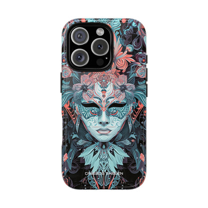 Mystic Teal Coral Mask - Tough + MagSafe® iPhone 16 Phone Case