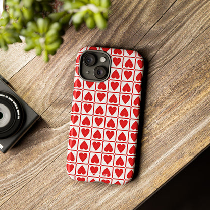 Hearts In Squares - iPhone Case