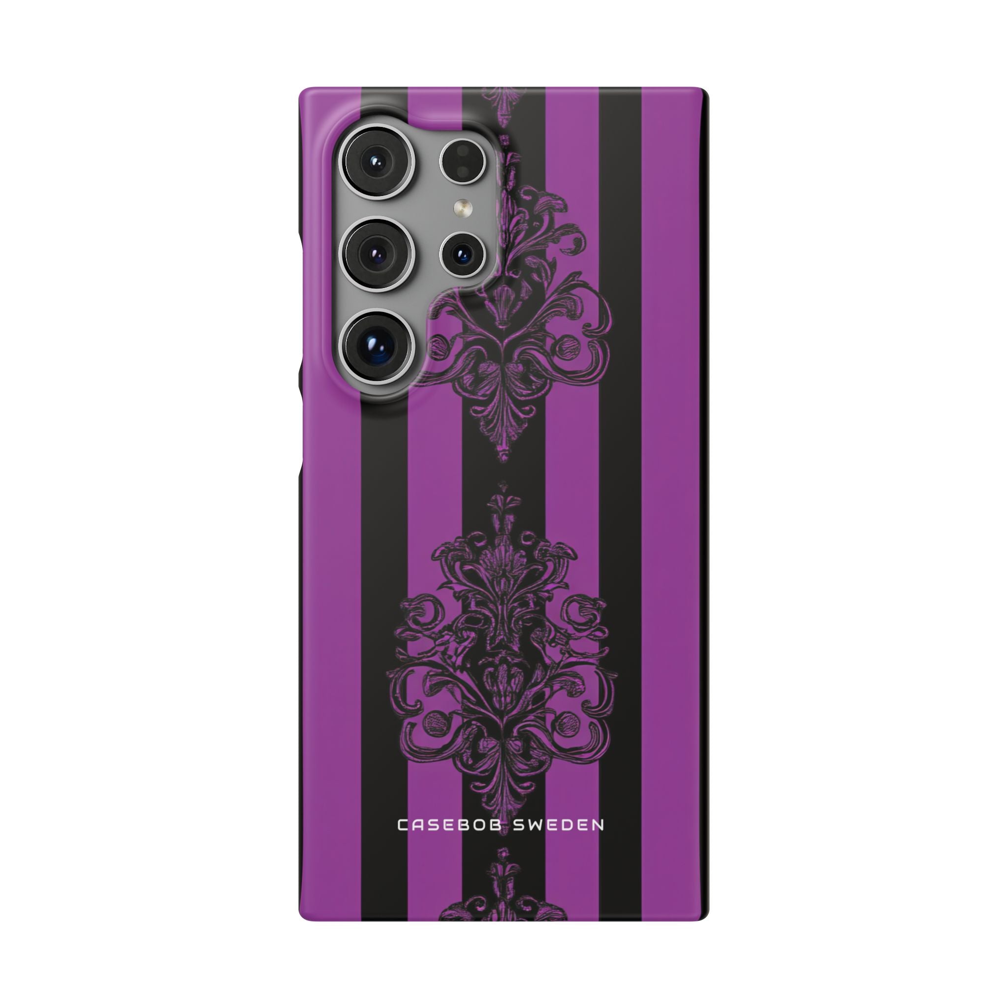 Gothic Elegance with Vertical Stripes and Ornamental Motifs Samsung S24 - Slim Phone Case