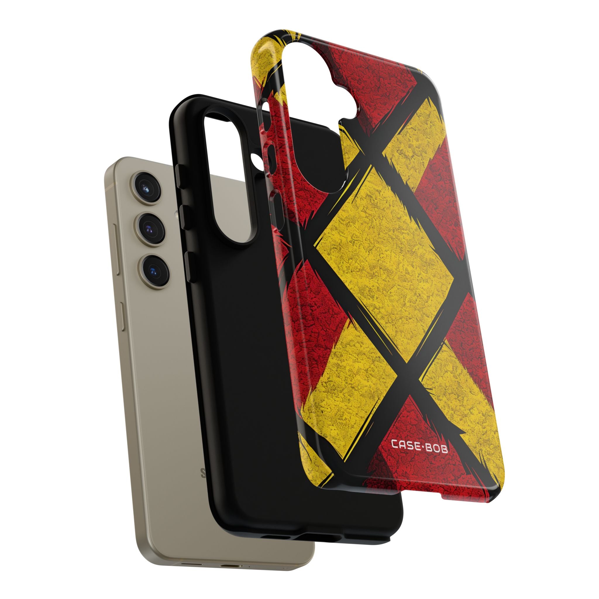 Cracked Diamond Grid Samsung S24 Case - Tough