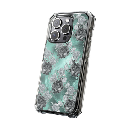Teal Floral Elegance iPhone Case - Impact