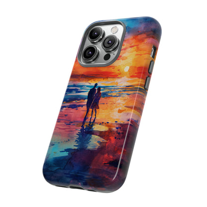 Beach Sunset Love Silhouettes - Protective Phone Case