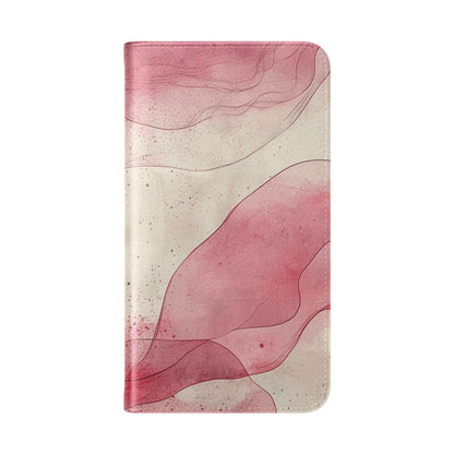 Crimson Ribbon Waves - Samsung S23 Case - Wallet