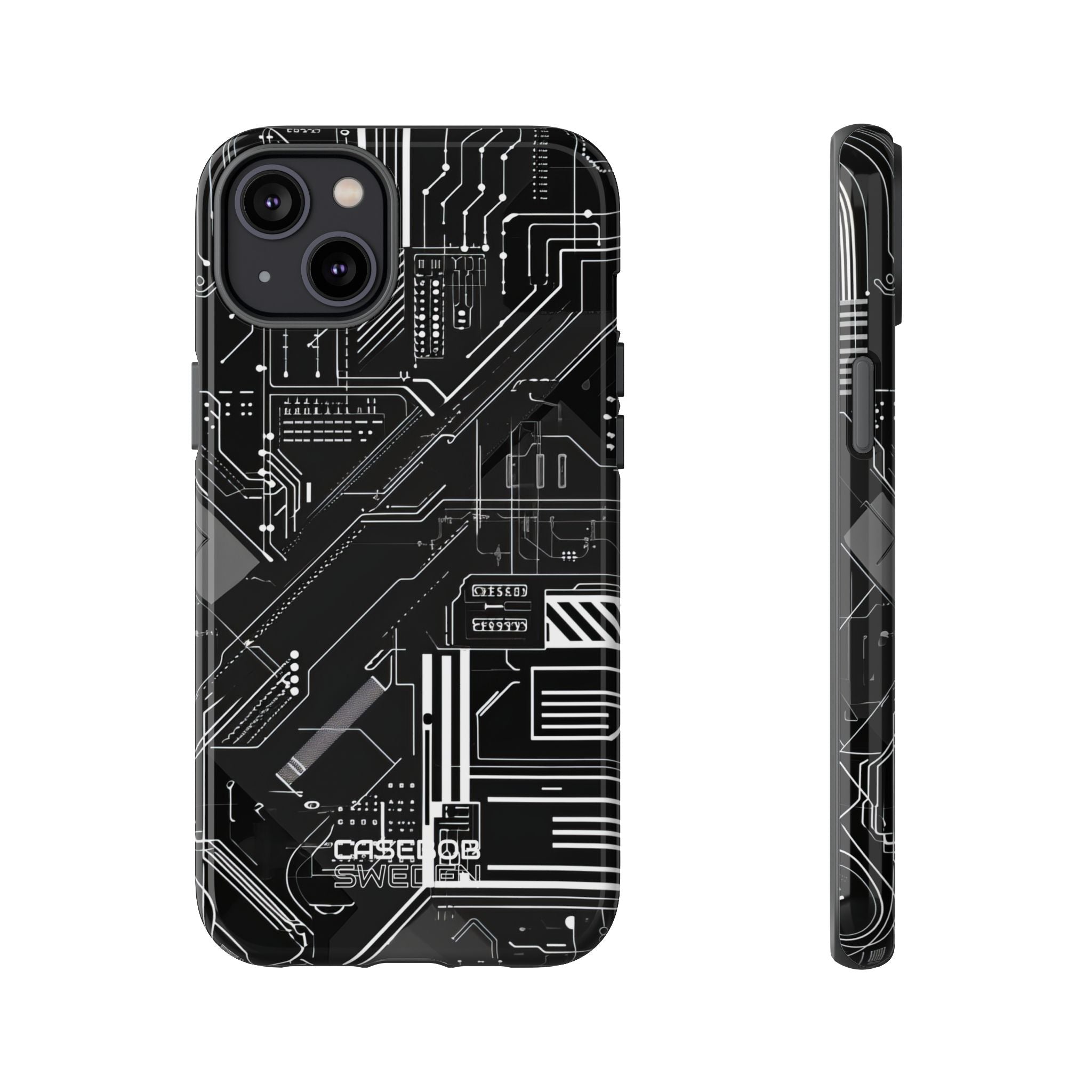 Futuristic Circuit Grid iPhone 14 - Tough