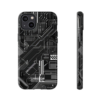 Futuristic Circuit Grid iPhone 14 - Tough