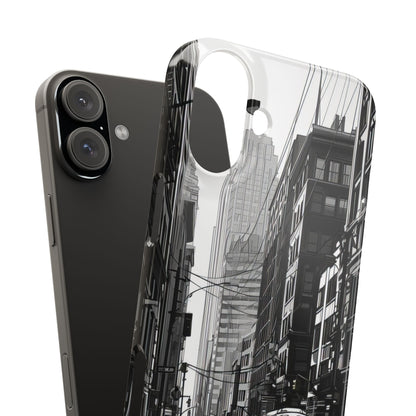 Urban Cityscape Line Perspective iPhone 16 - Slim Phone Case