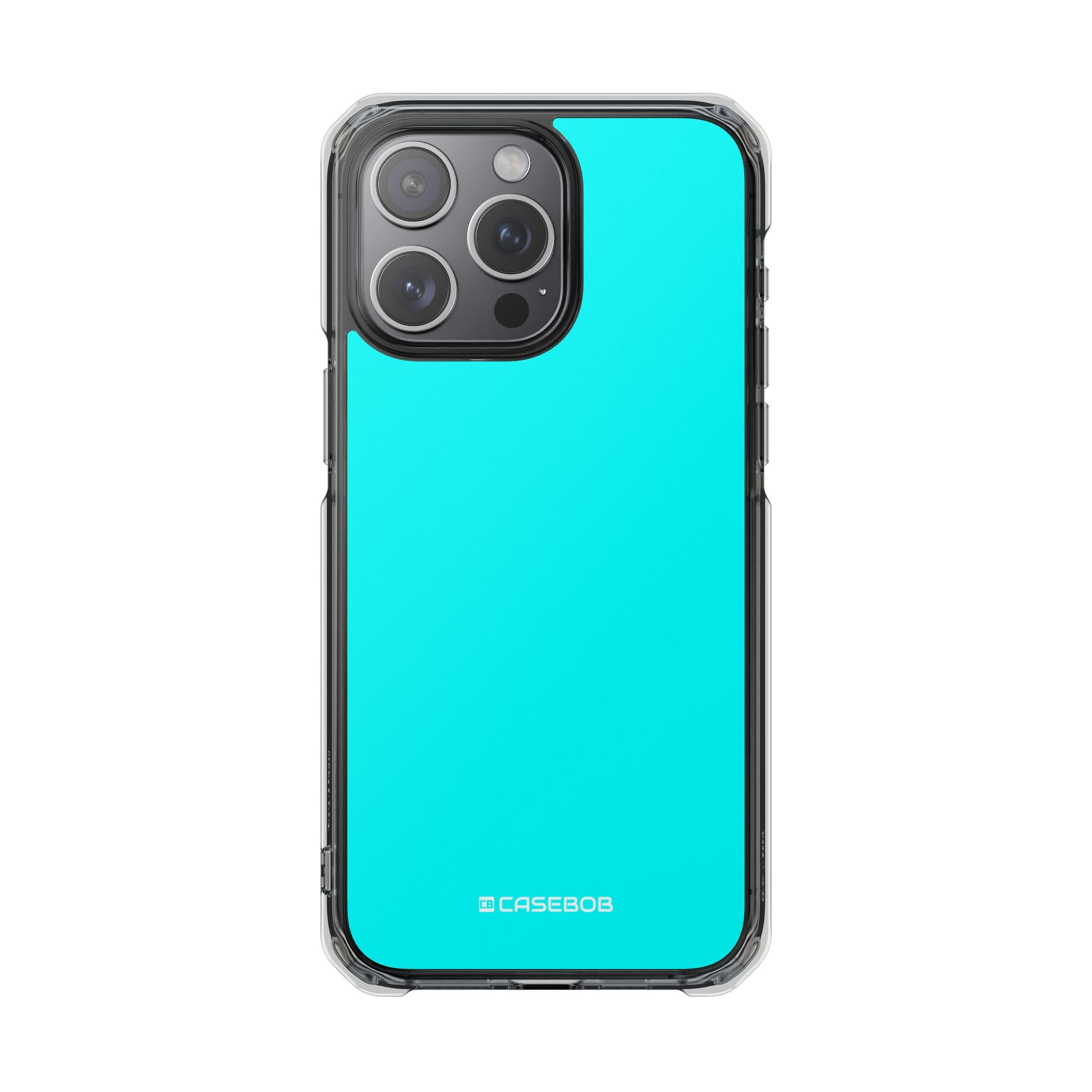 Cyan Blue - Clear Impact Case for iPhone