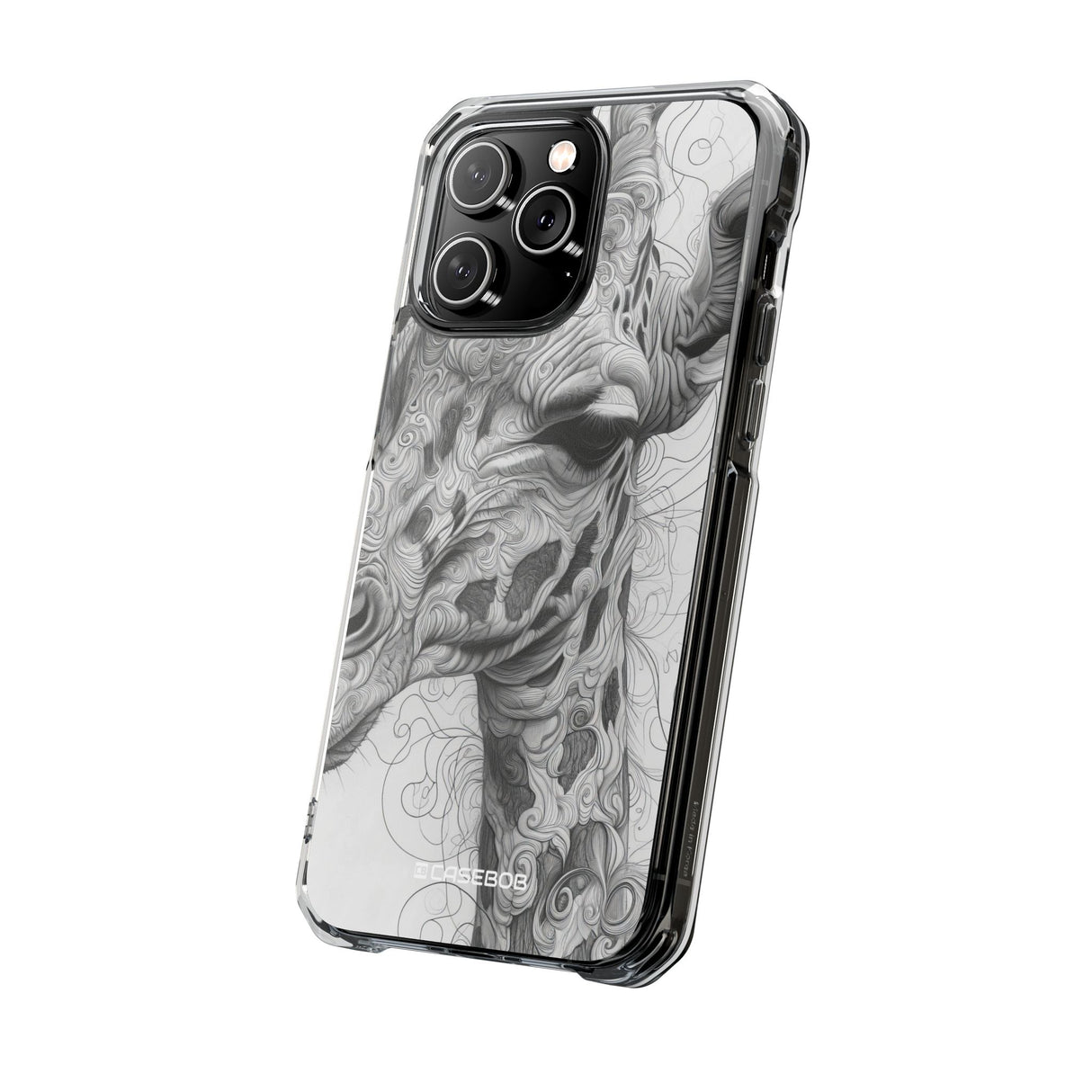 Monochrome Giraffe - Phone Case for iPhone (Clear Impact - Magnetic)