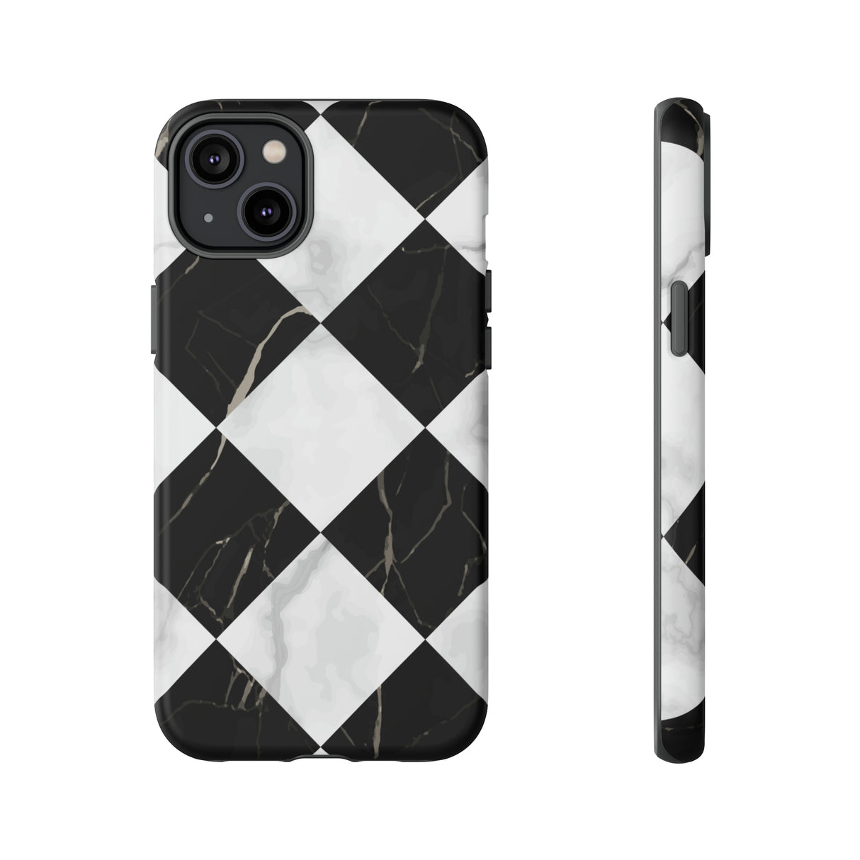 Check Marble - Protective Phone Case