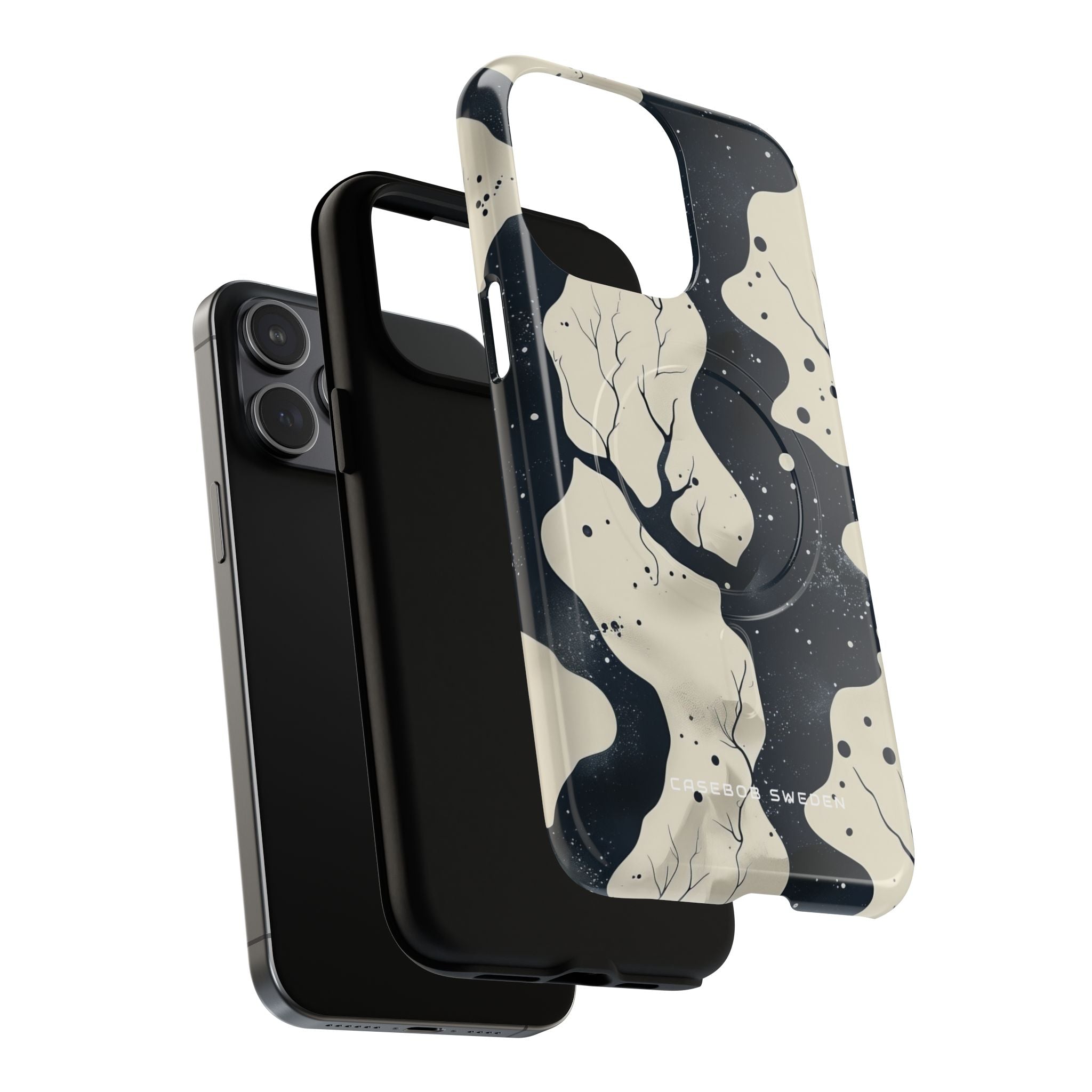 Organic Fluid Silhouettes with Cosmic Depth iPhone 15 | Tough+ Phone Case