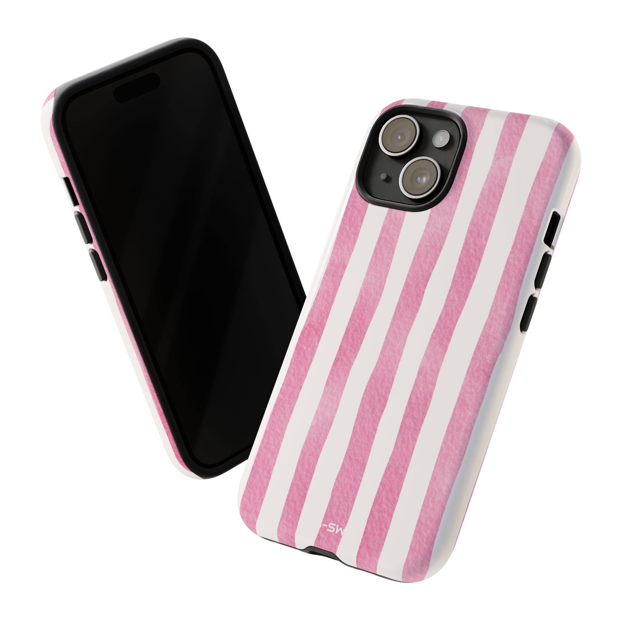 Pink Watercolor Stripes - iPhone Case